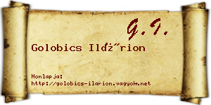 Golobics Ilárion névjegykártya
